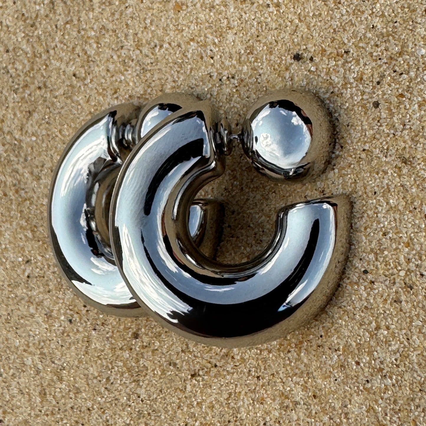 Silver Chunky Ball Stud Earrings