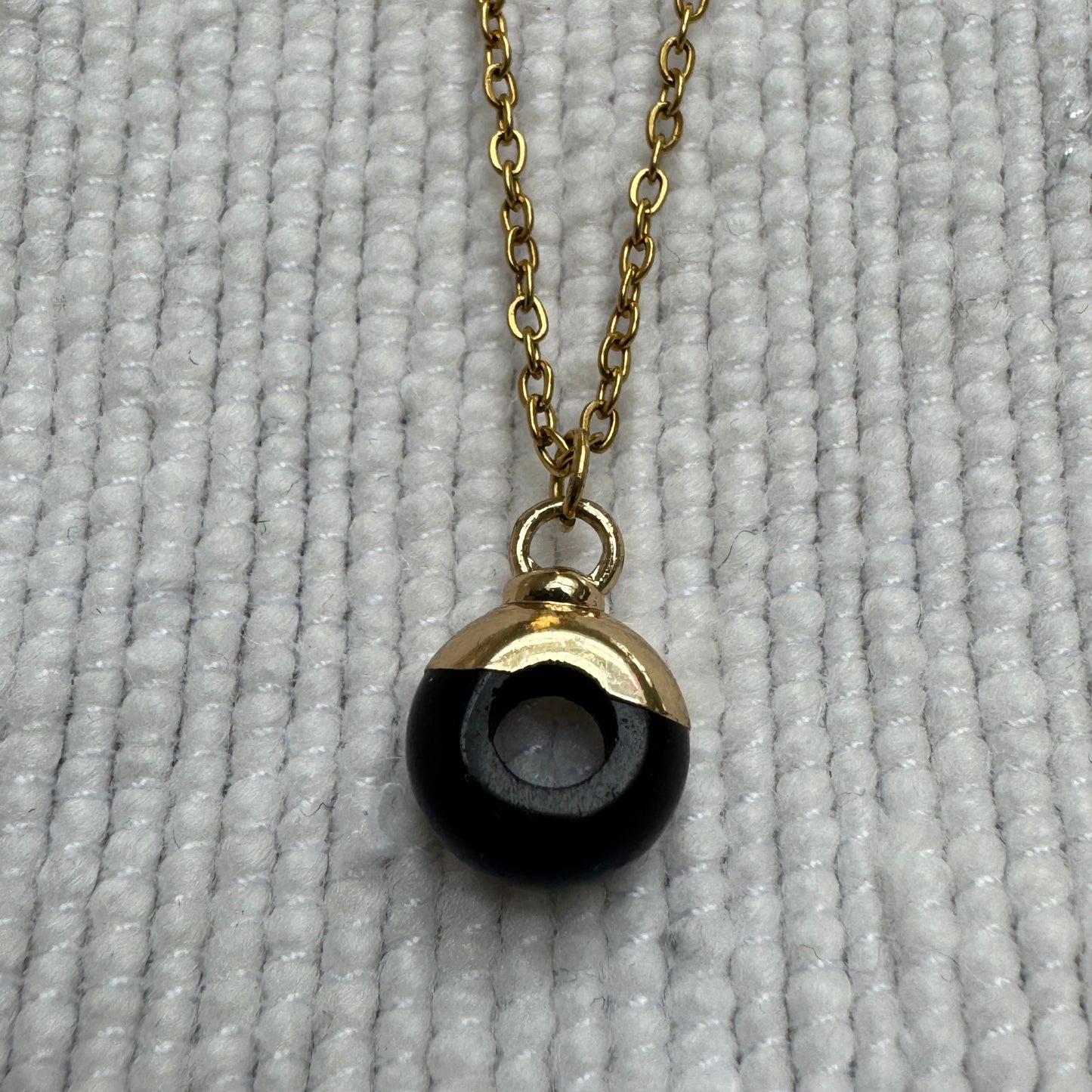 Black Obsidian Crystal Ring Pendant from Jessica Rose