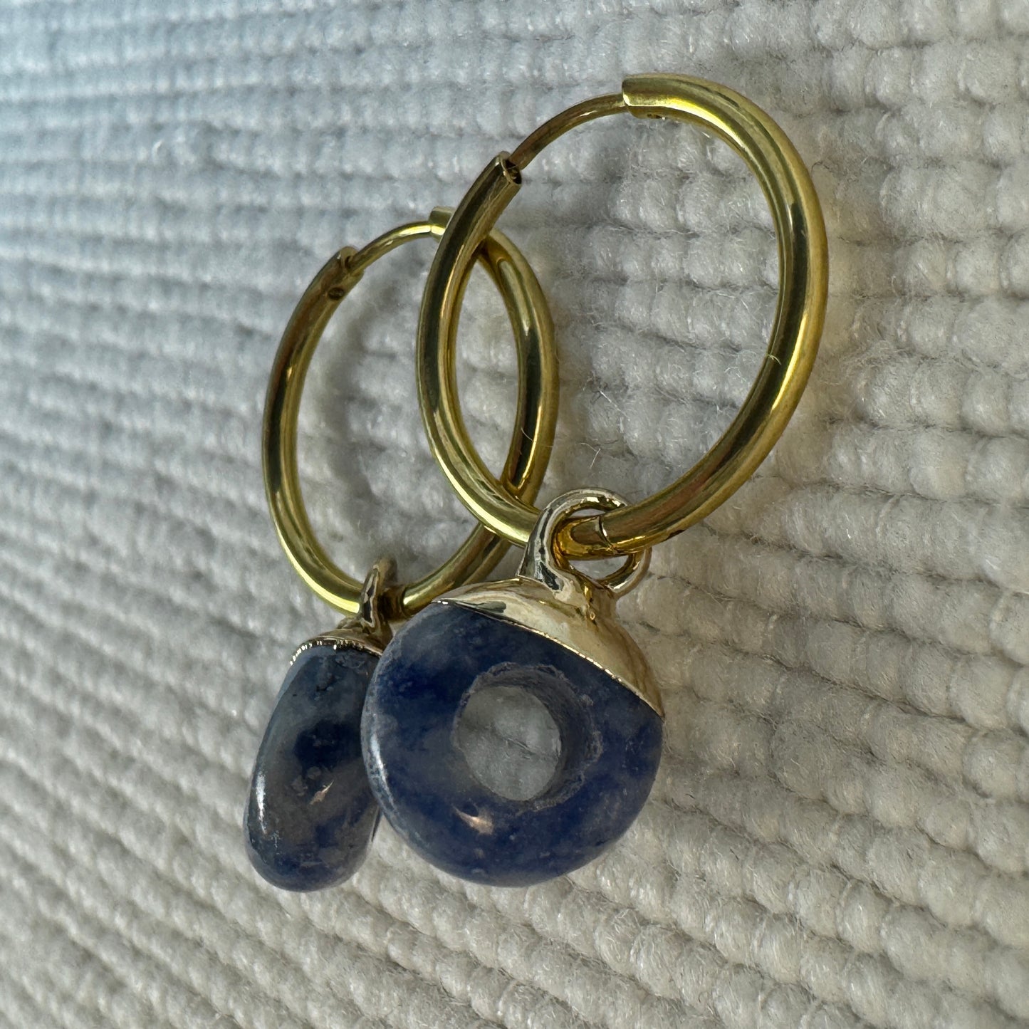 Blue Spot Jasper Crystal Ring Hoop Earrings from Jessica Rose jewellery