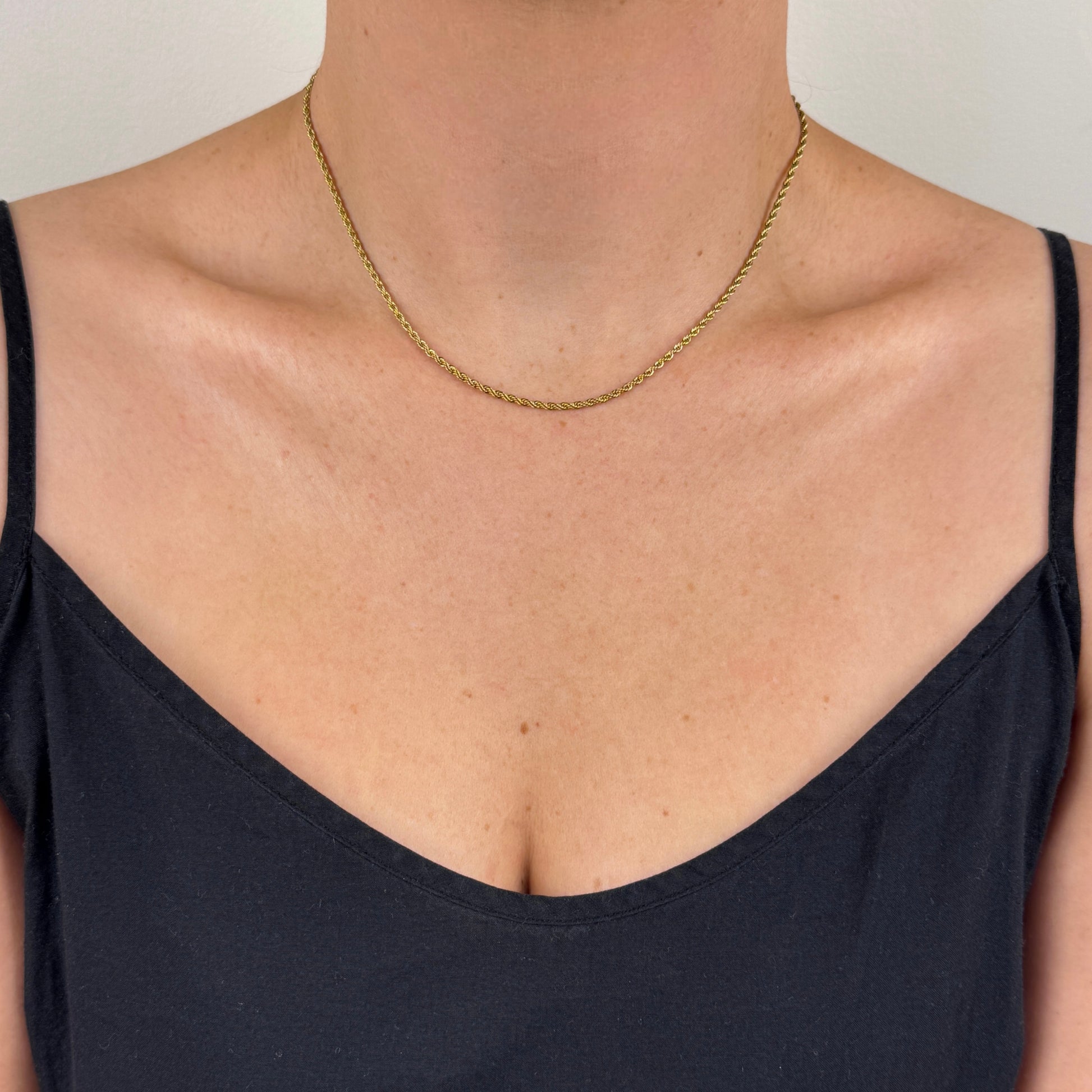 Gold Twist Chain Necklace 2mm