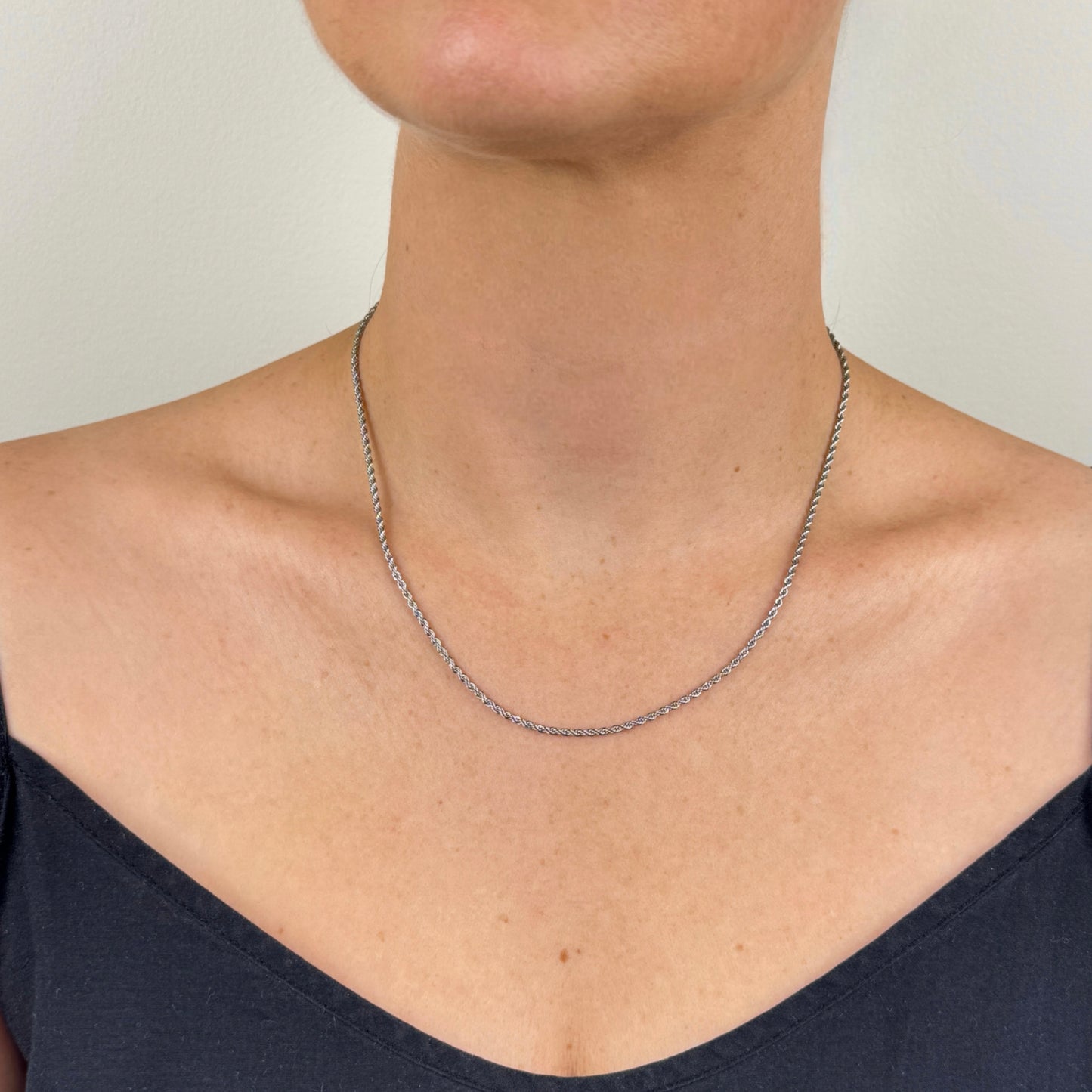 Silver Twist Chain Necklace 2mm