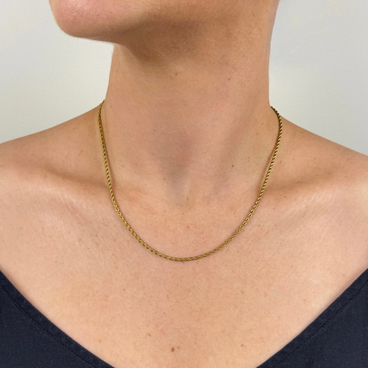 Gold Twist Chain Necklace 2mm