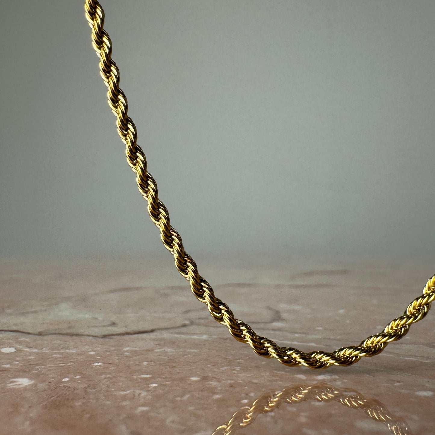 Gold Twist Chain Necklace 3mm