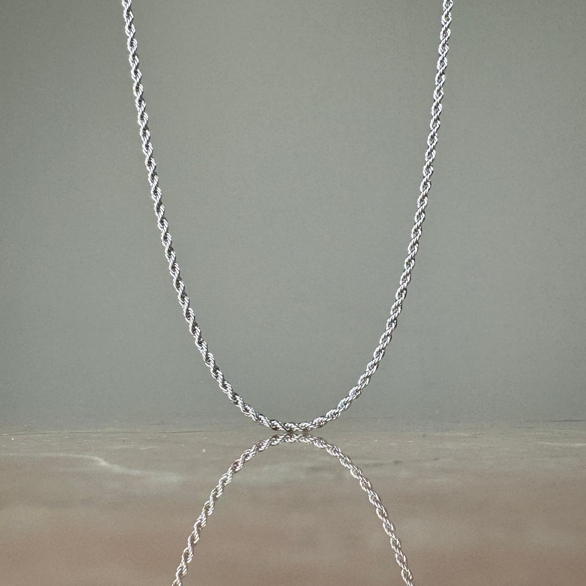 Silver Twist Chain Necklace 2mm