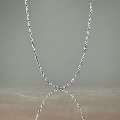 Silver Twist Chain Necklace 2mm