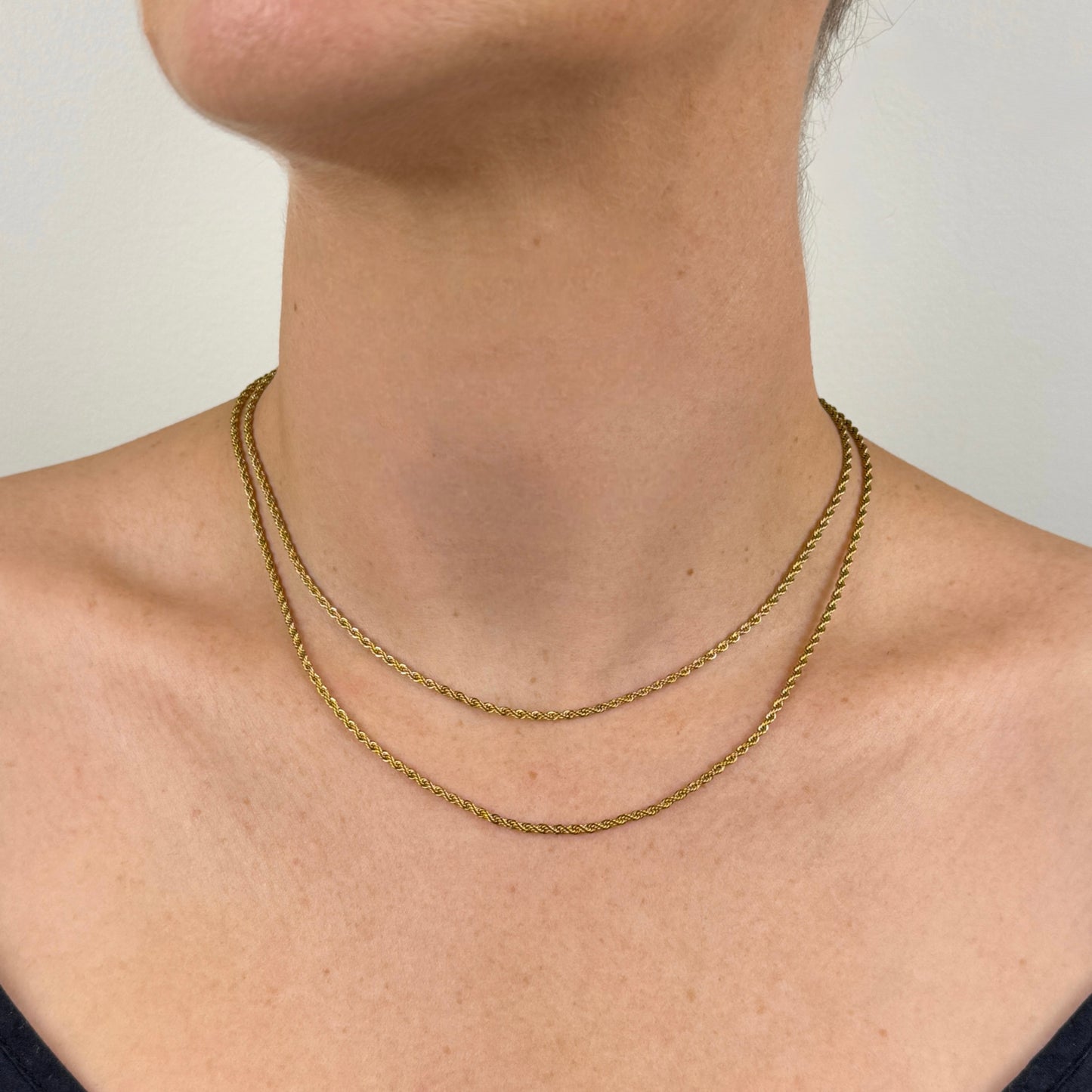Gold Twist Chain Necklace 2mm in different lengths