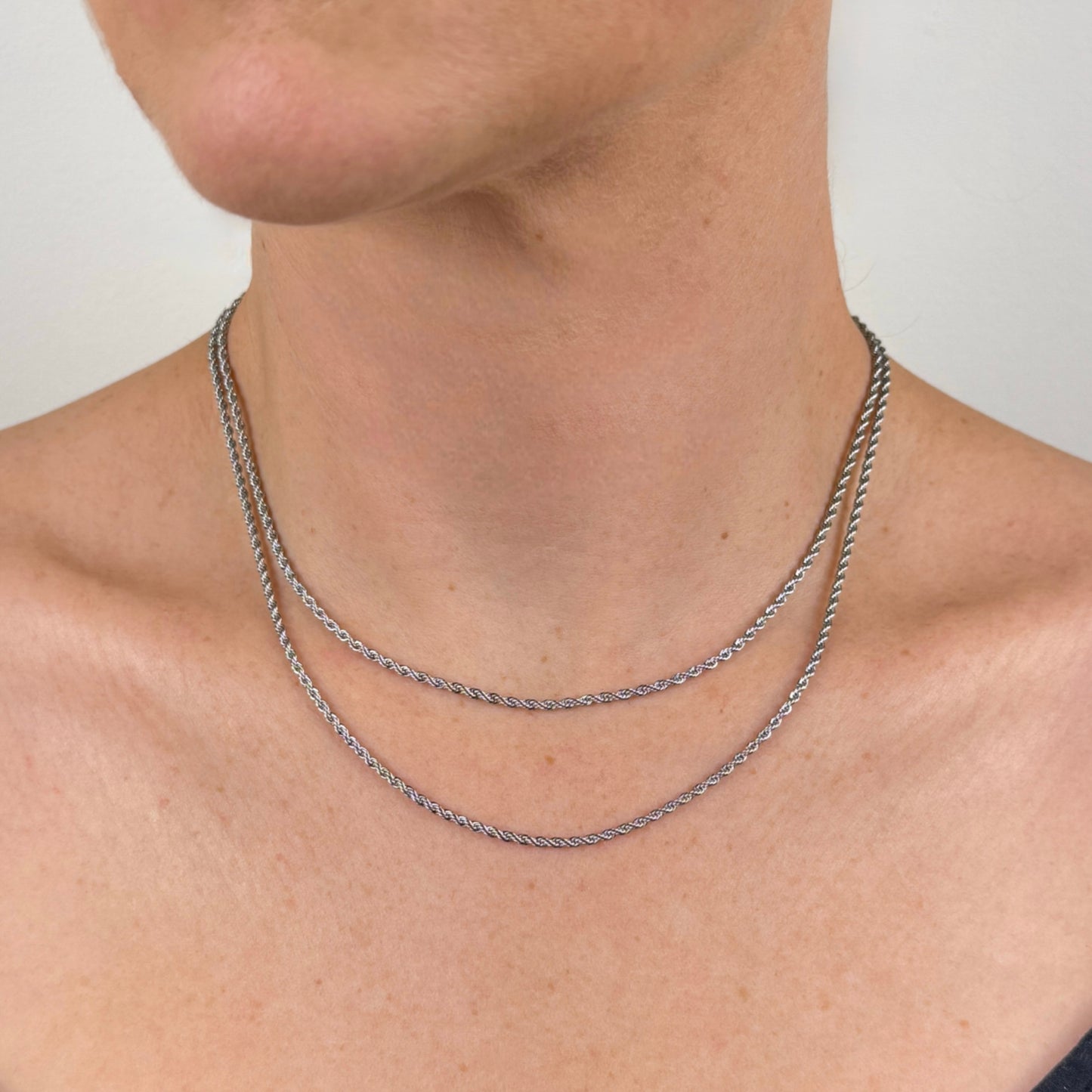 Silver Twist Chain Necklace 2mm in different lengths