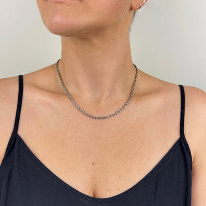 Silver Twist Chain Necklace 3mm