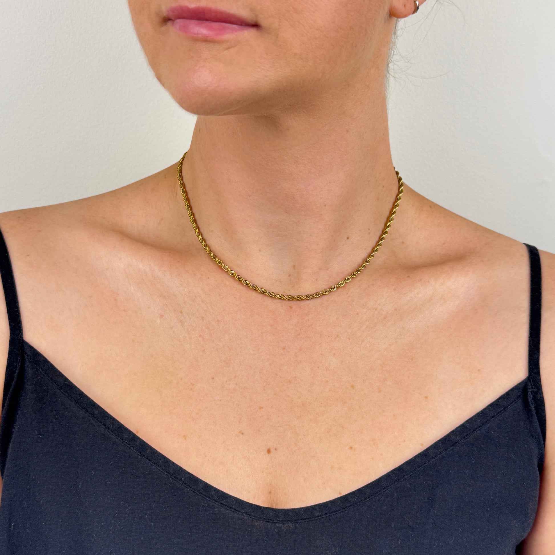 Gold Twist Chain Necklace 3mm