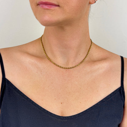 Gold Twist Chain Necklace 3mm
