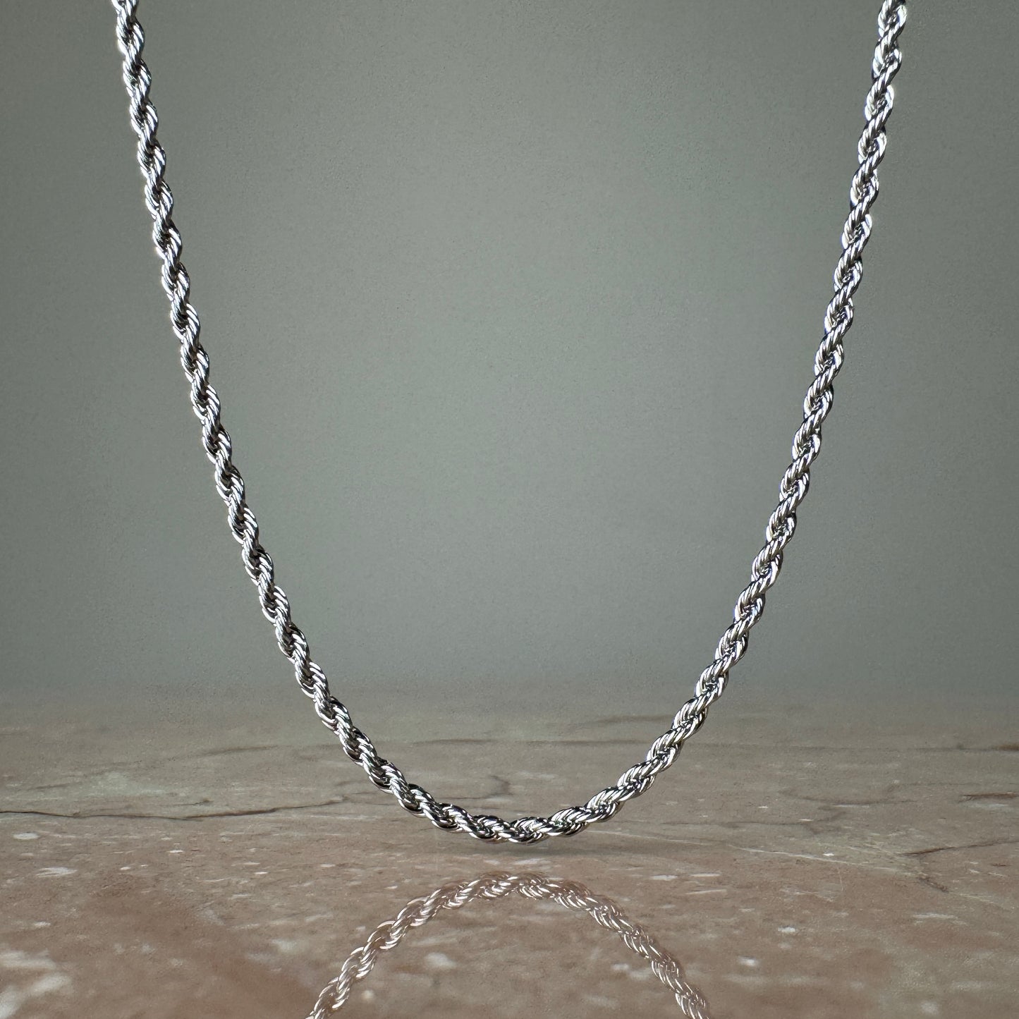 Silver Twist Chain Necklace 3mm