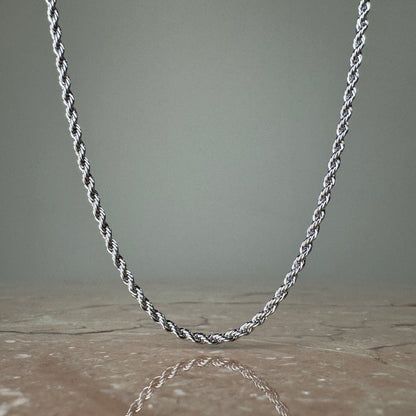 Silver Twist Chain Necklace 3mm