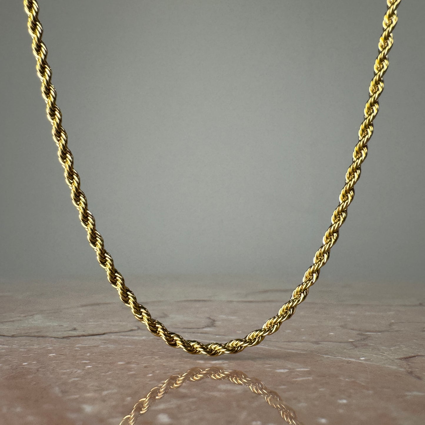 Gold Twist Chain Necklace 3mm