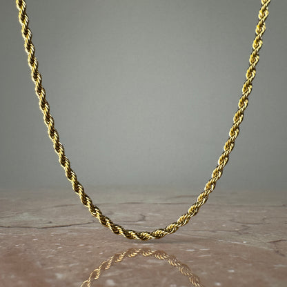 Gold Twist Chain Necklace 3mm