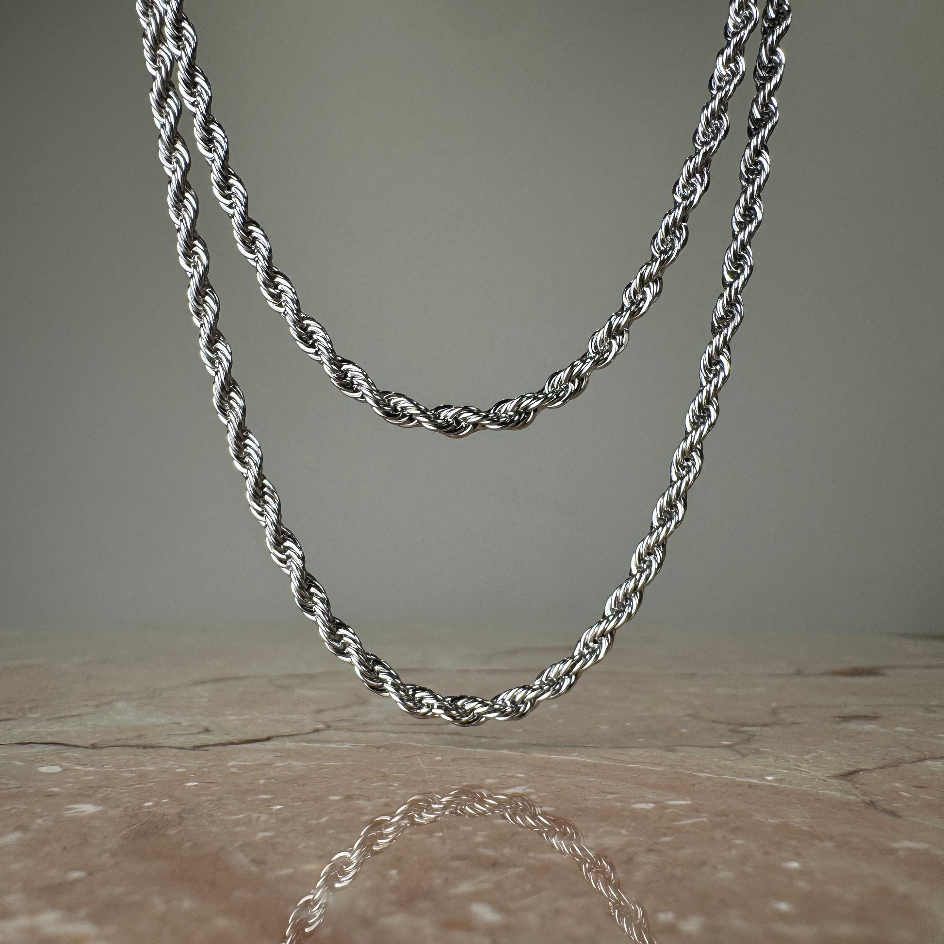 Silver Twist Chain Necklace 3mm in different lengths
