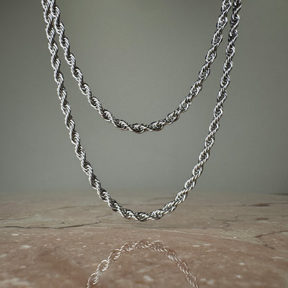 Silver Twist Chain Necklace 3mm in different lengths