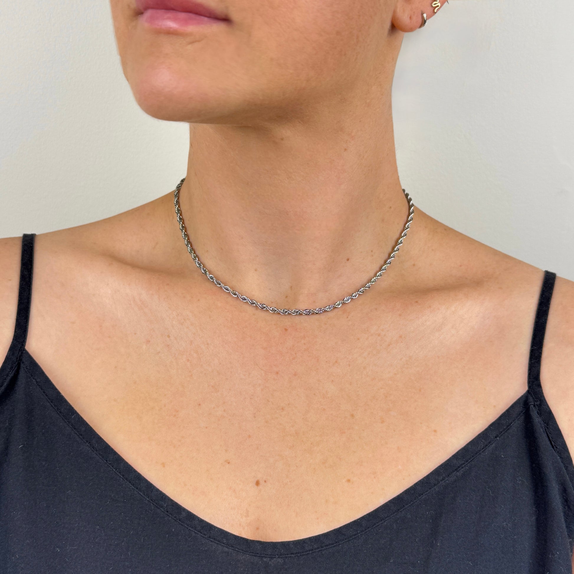 Silver Twist Chain Necklace 3mm