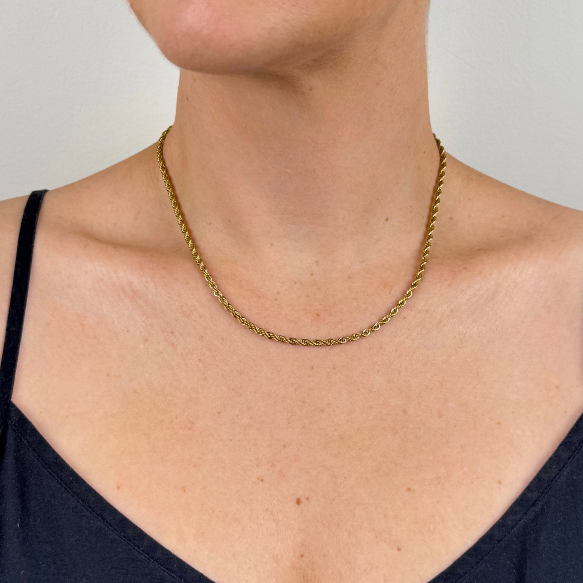 Gold Twist Chain Necklace 3mm