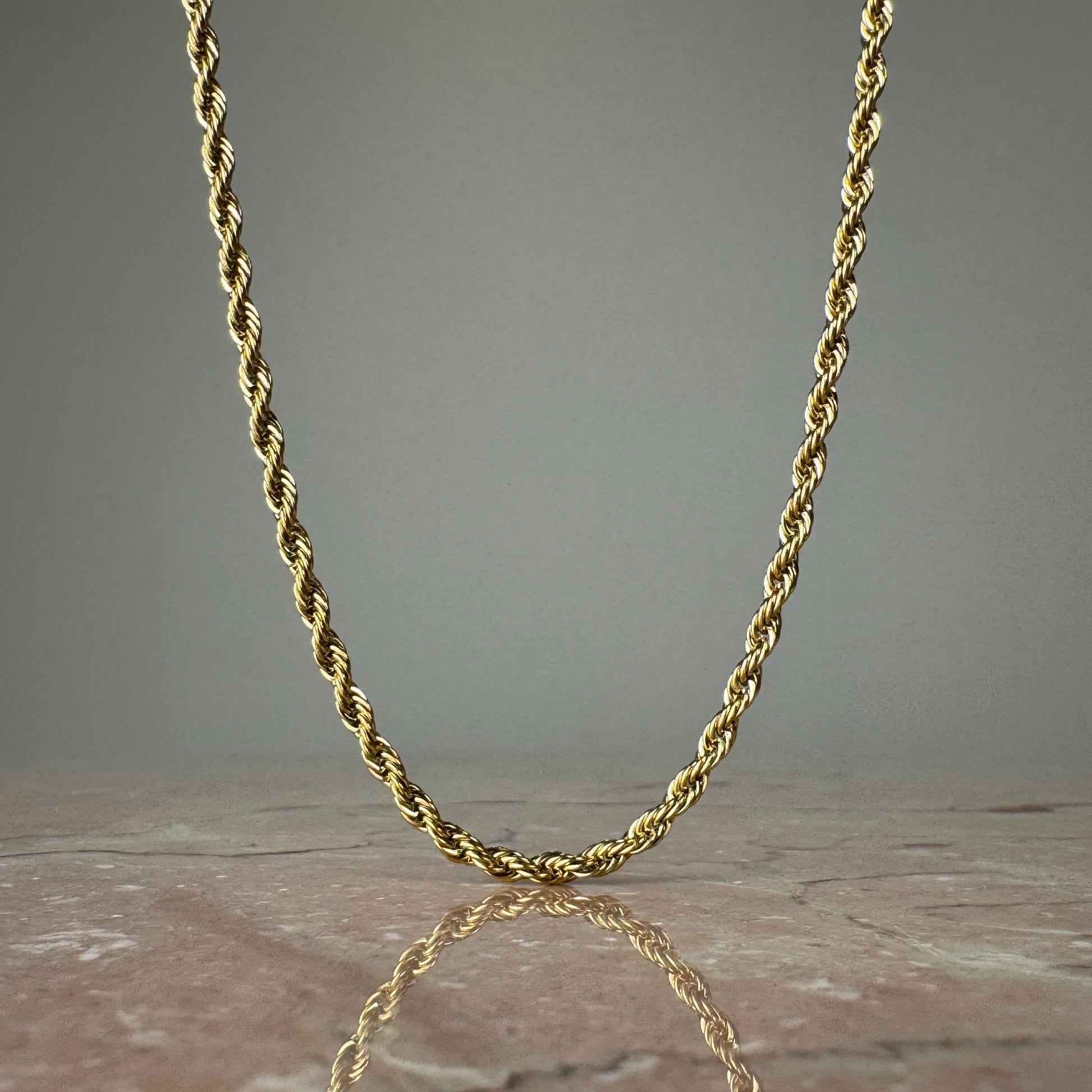 Gold Twist Chain Necklace 3mm