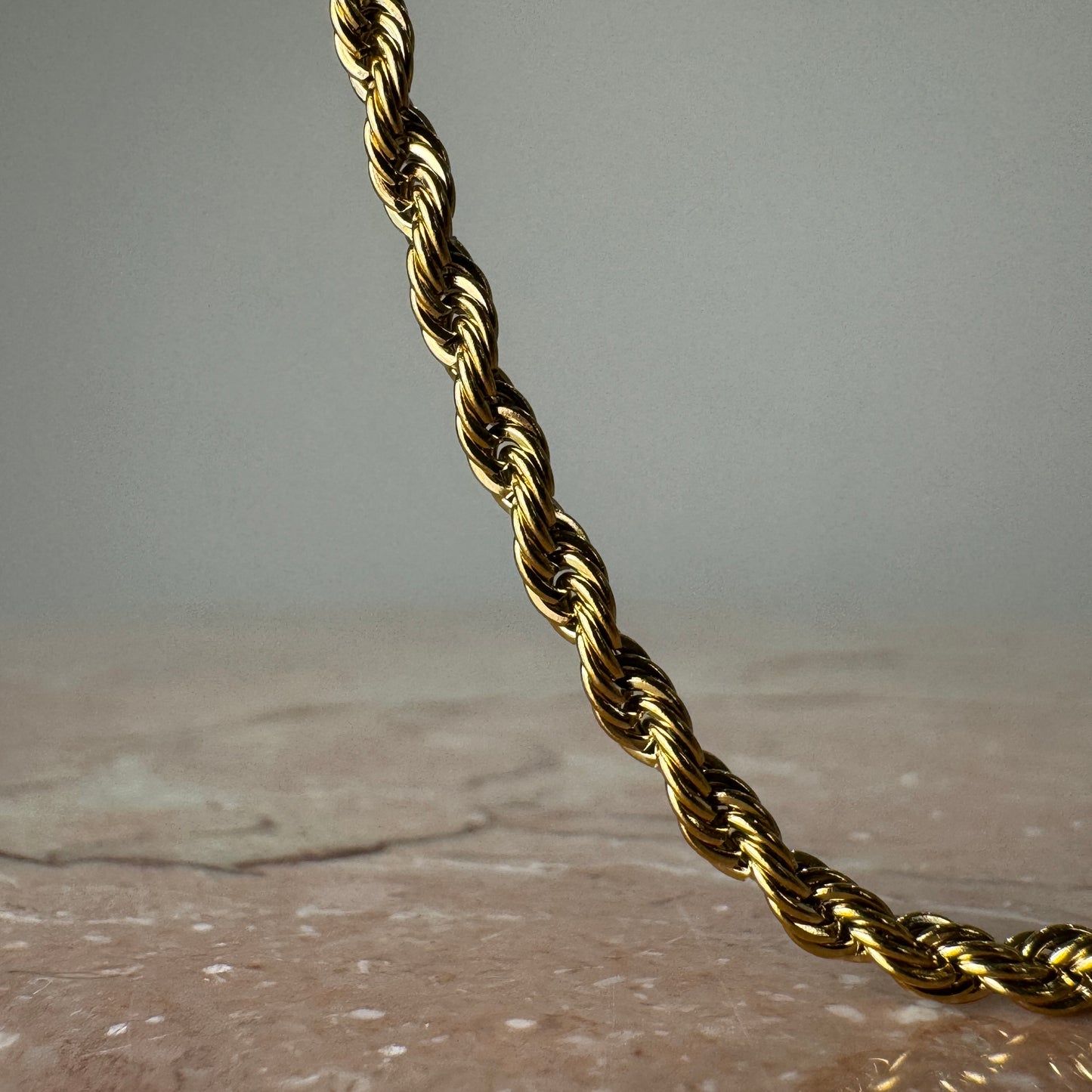 Gold Twist Chain Necklace 2mm