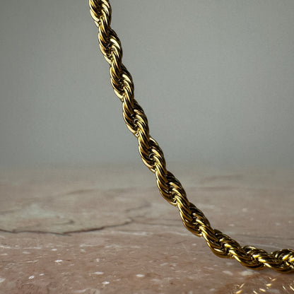 Gold Twist Chain Necklace 2mm