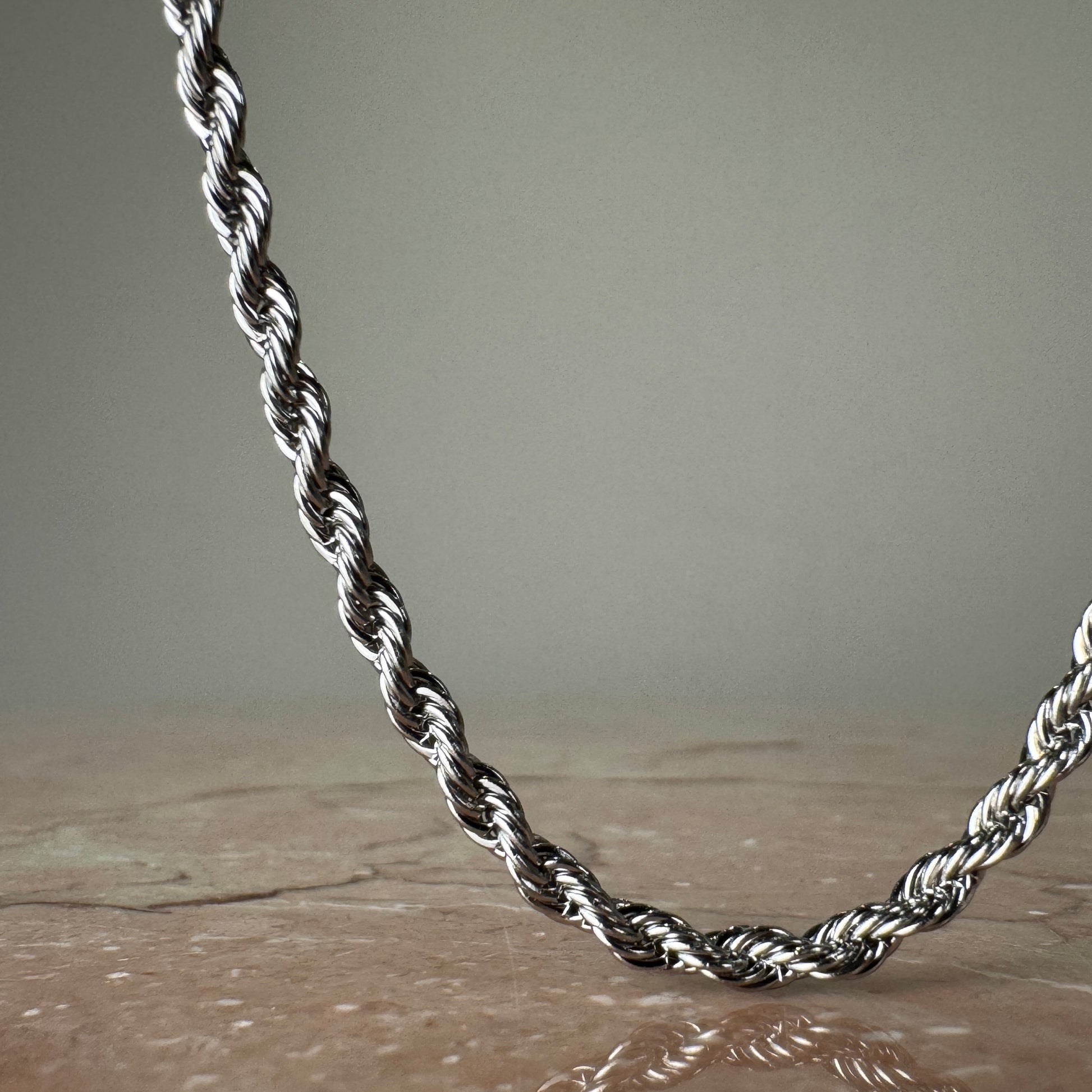 Silver Twist Chain Necklace 3mm