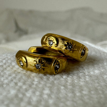 Gold Plated Evil Eye Chunky Huggies from Jessica Rose jewellery