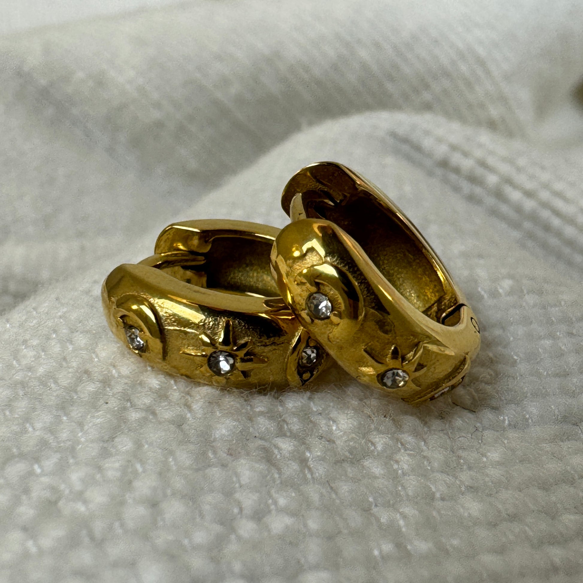 Gold Plated Evil Eye Chunky Huggies from Jessica Rose jewellery