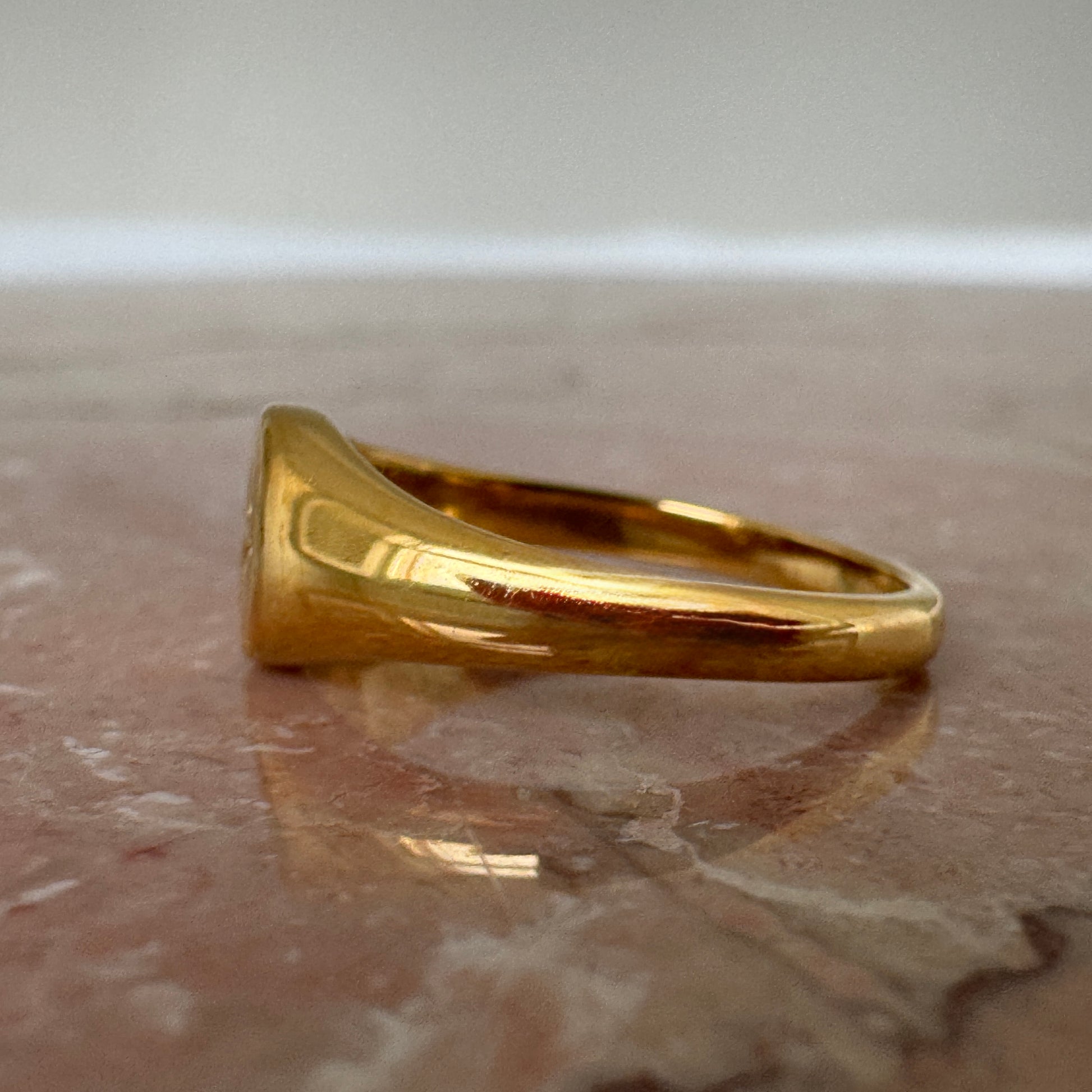 Gold Plated Eight Point Star Signet Ring side