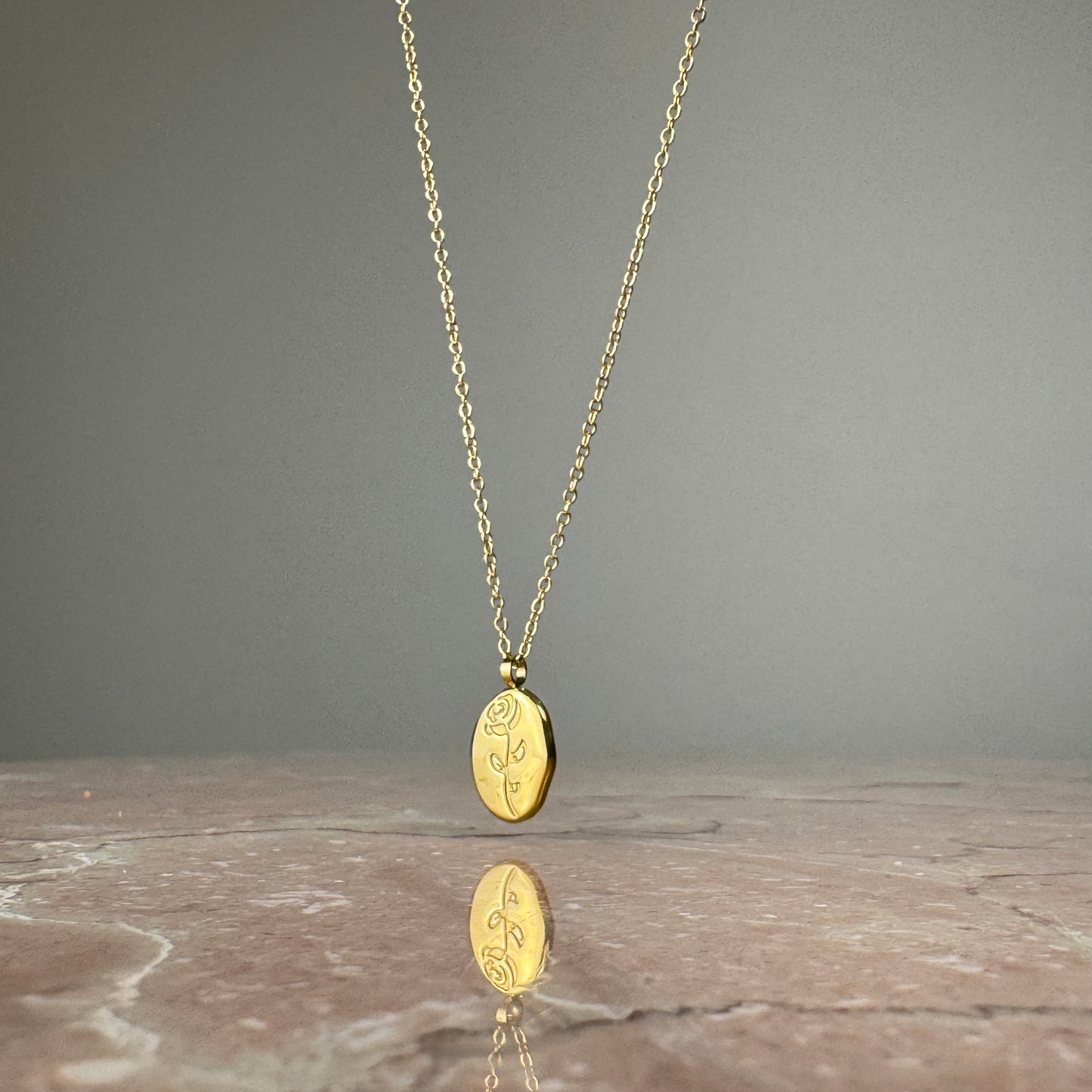 Rose Pendant Necklace in Gold or Silver