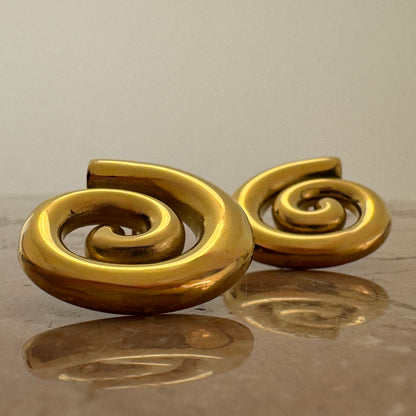 Gold Plated Spiral Stud Earrings