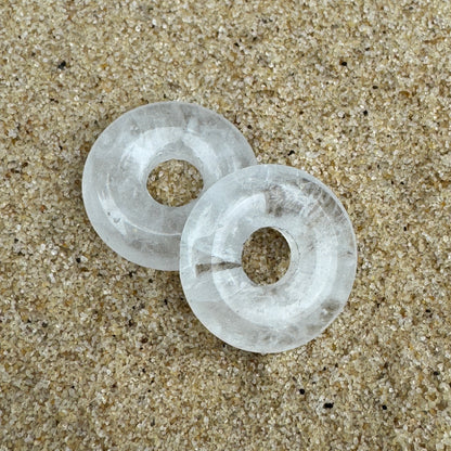 Large 18mm clear quartz crystal beads for huggie earrings