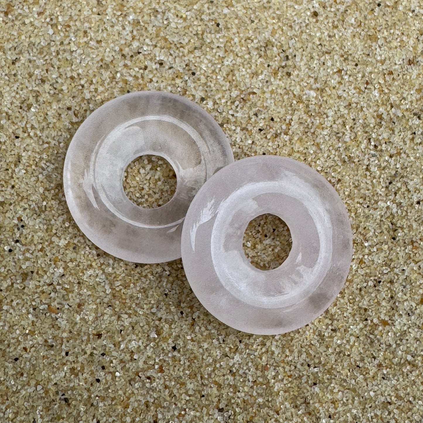 Large 18mm rose quartz crystal beads for huggie earrings