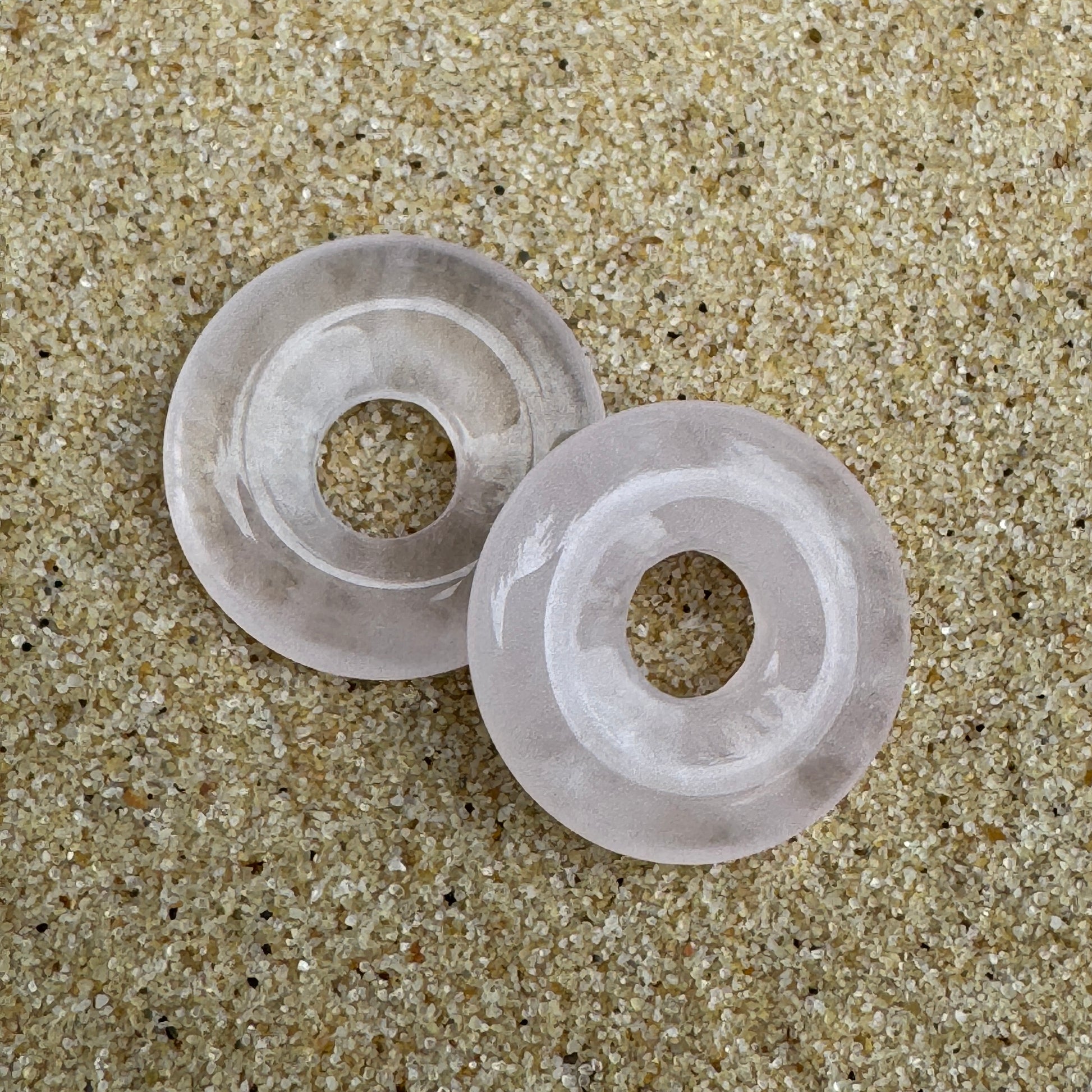 Large 18mm rose quartz crystal beads for huggie earrings