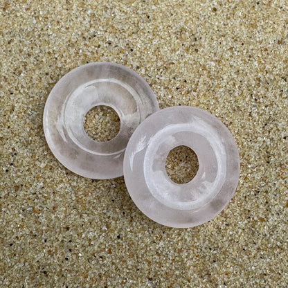 Large 18mm rose quartz crystal beads for huggie earrings