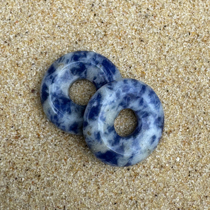 Large 18mm sodalite crystal beads for huggie earrings