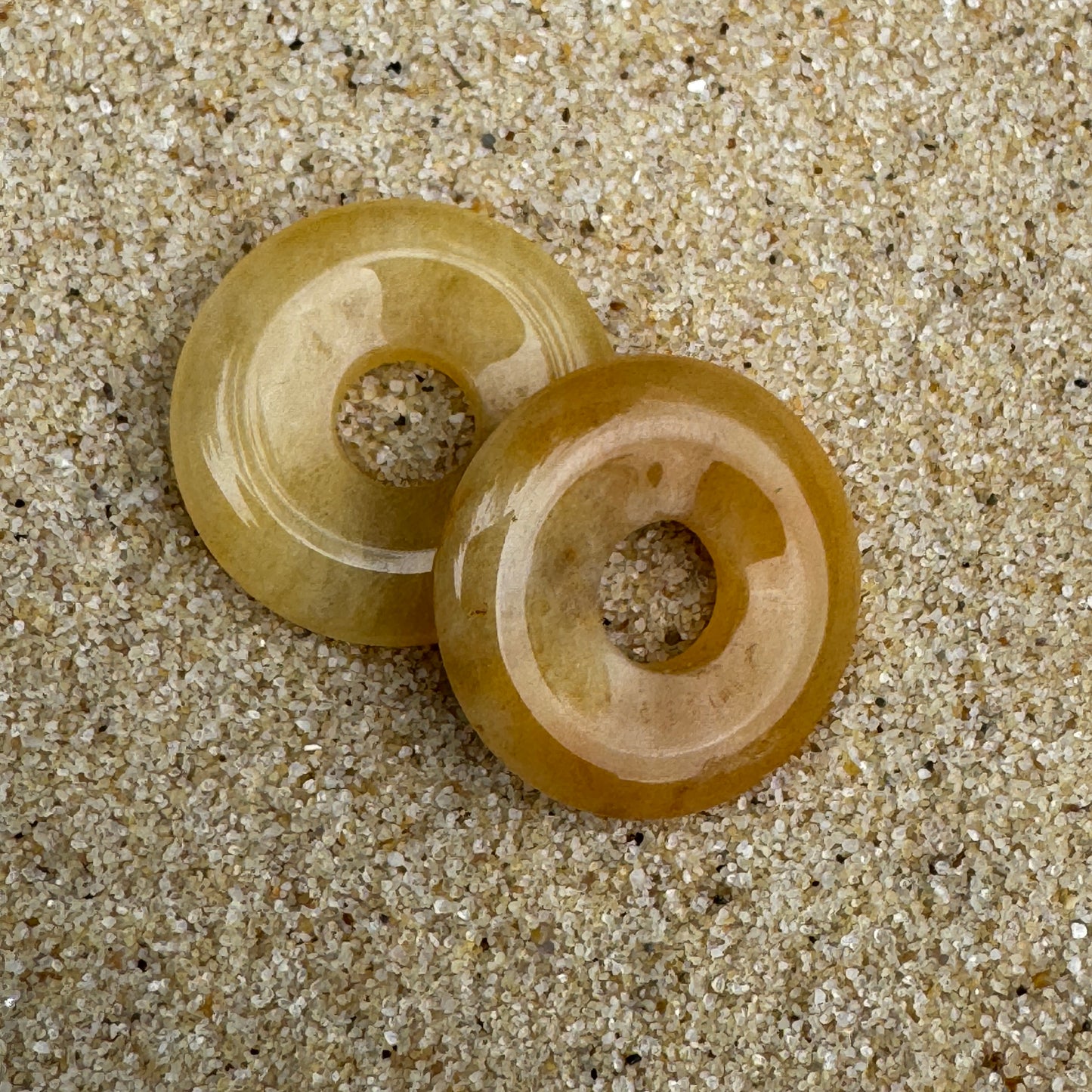 Large 18mm yellow jade crystal beads for huggie earrings