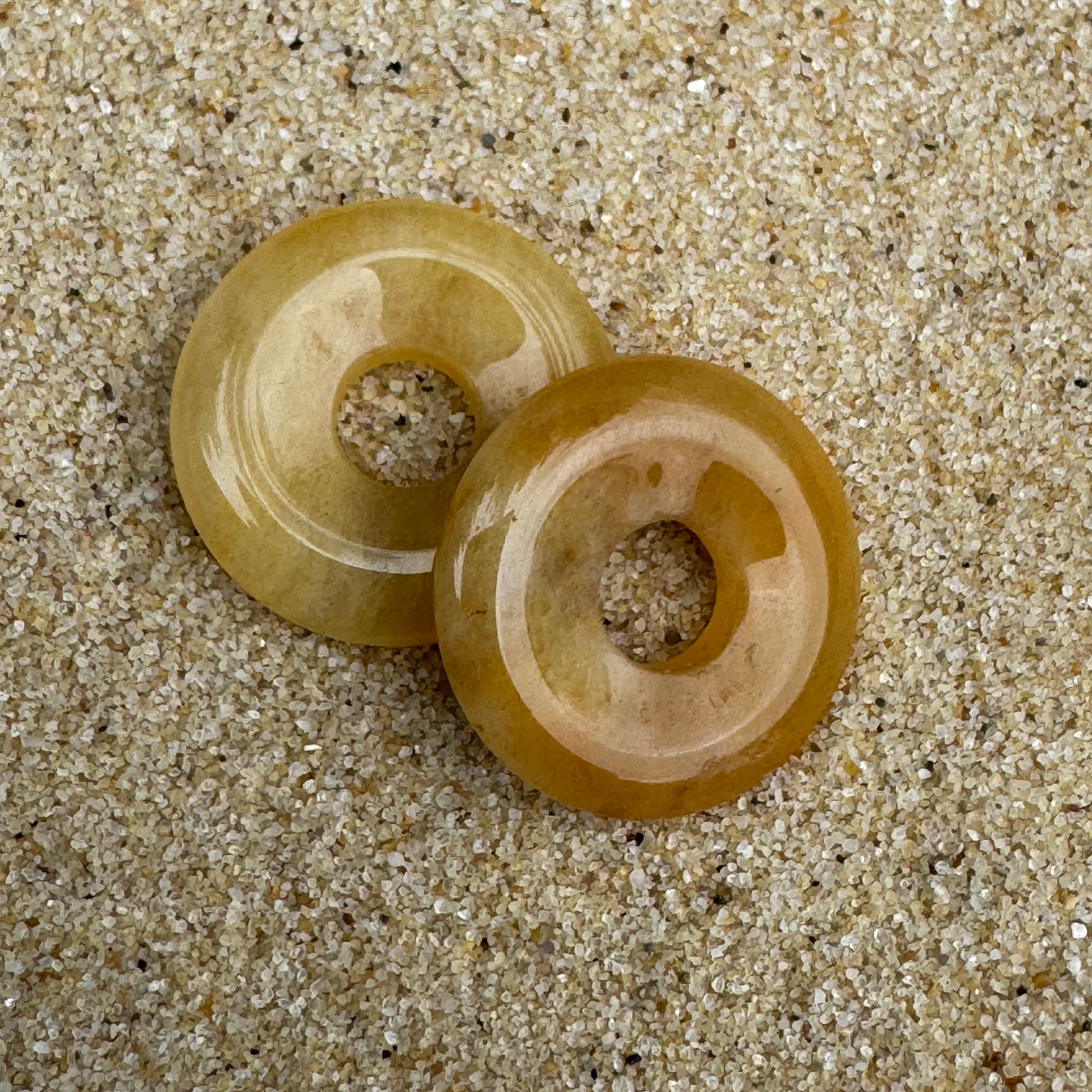 Large 18mm yellow jade crystal beads for huggie earrings