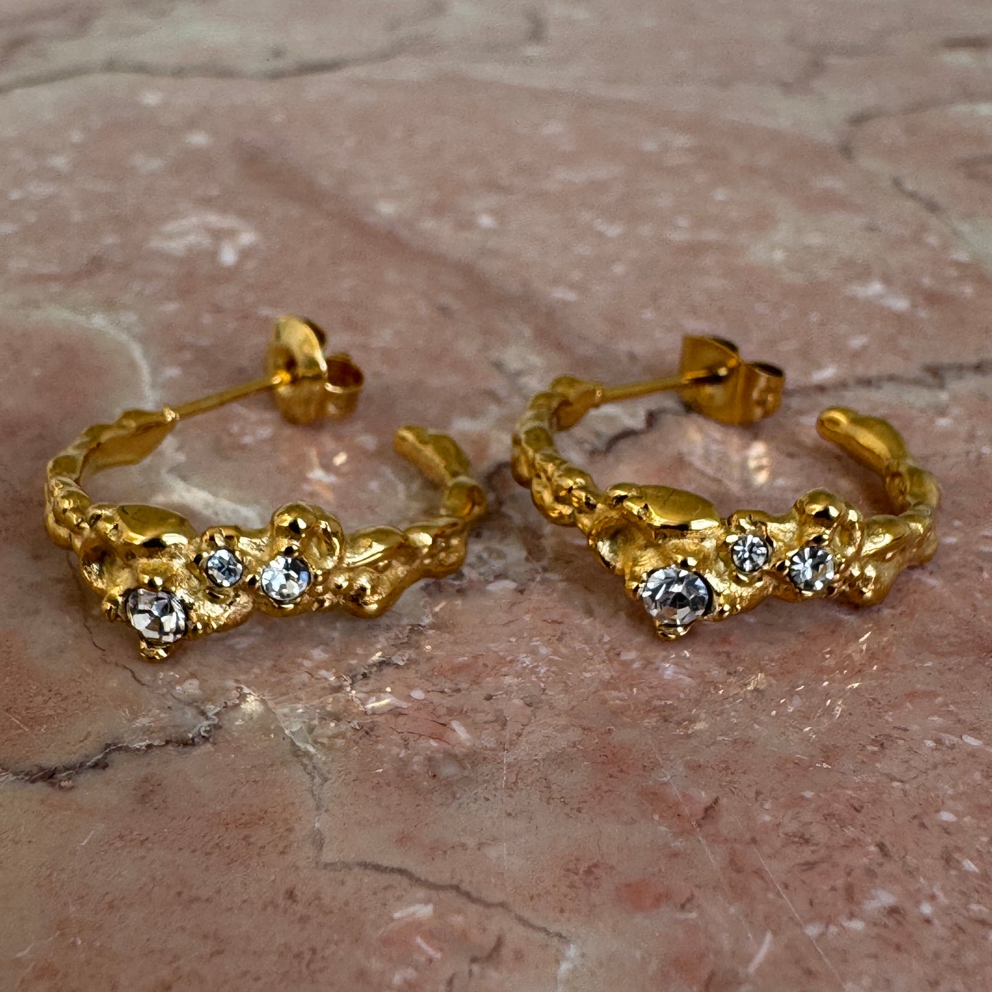 Molten Cluster Zircon Stud Earrings