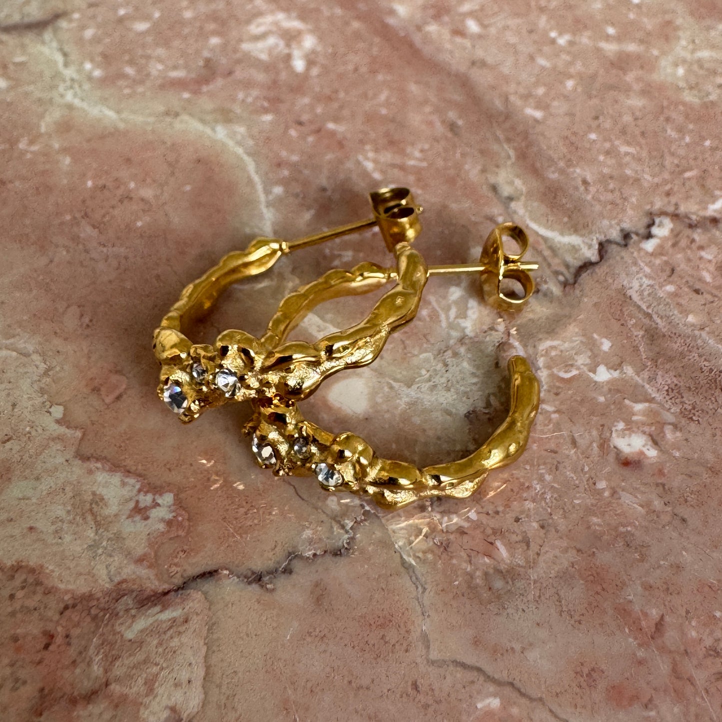 Molten Cluster Zircon C-Shape Stud Earrings from Jessica Rose