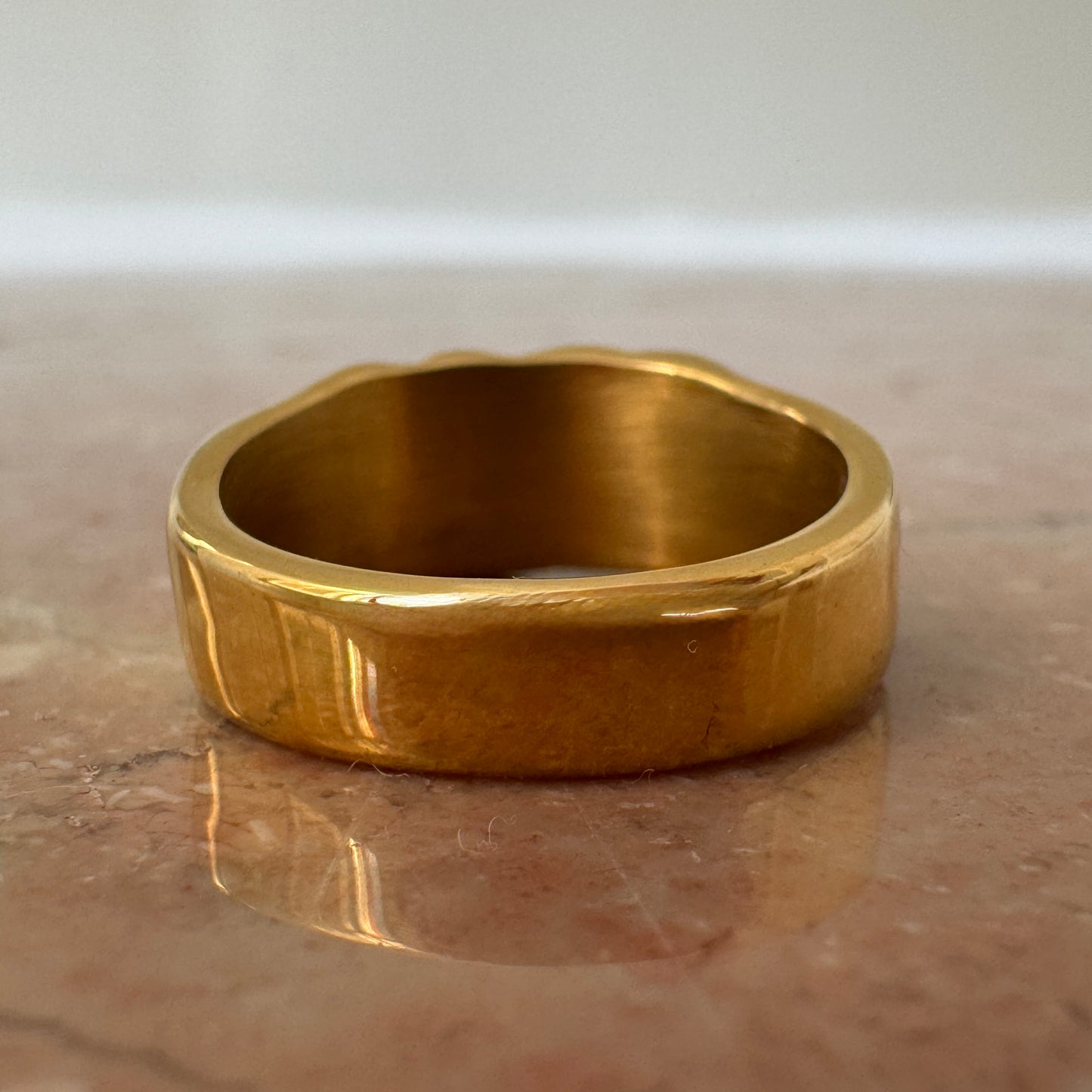 Gold Plated Thick Molten Irregular Ring Back
