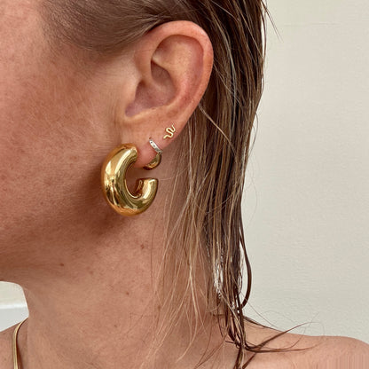 Oversized Chunky Ball Stud 18k Gold Plated Earrings