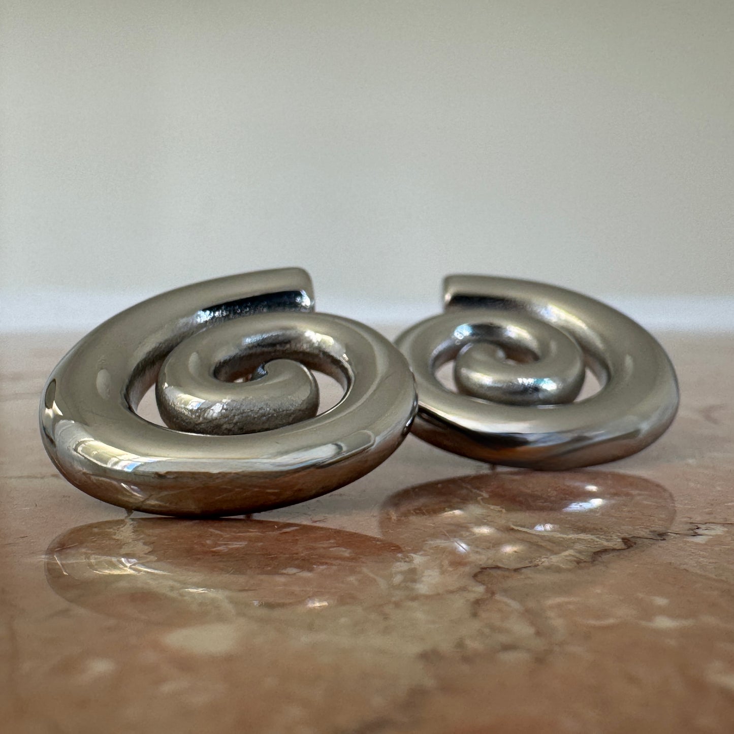 Silver Spiral Stud Earrings