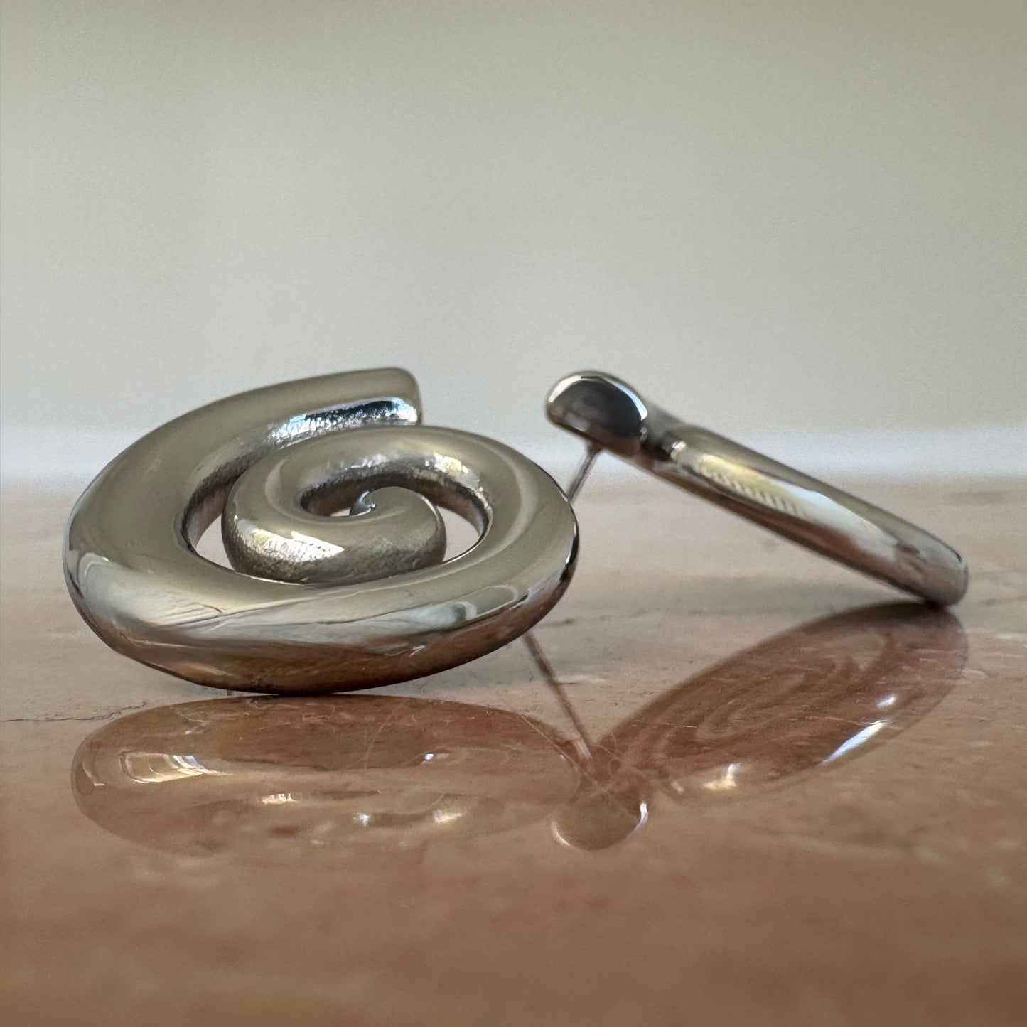 Silver Spiral Stud Earrings