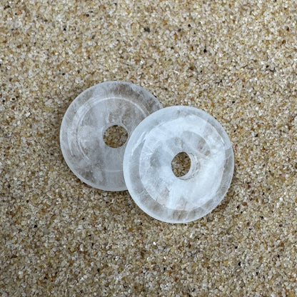 Small 14mm clear quartz crystal beads for huggie earrings