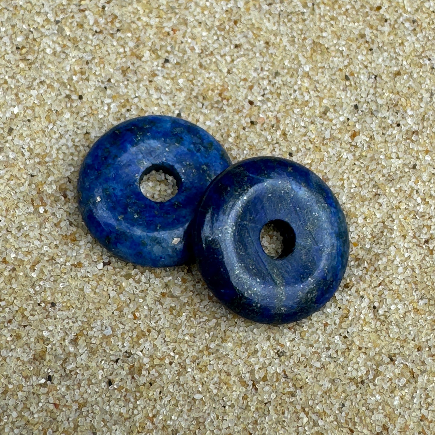 Small 14mm lapis lazuli crystal beads for huggie earrings