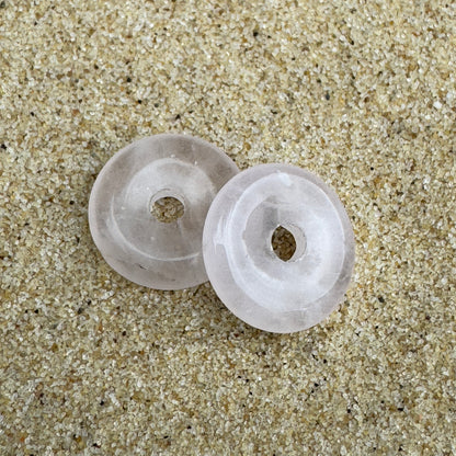 Small 14mm rose quartz crystal beads for huggie earrings