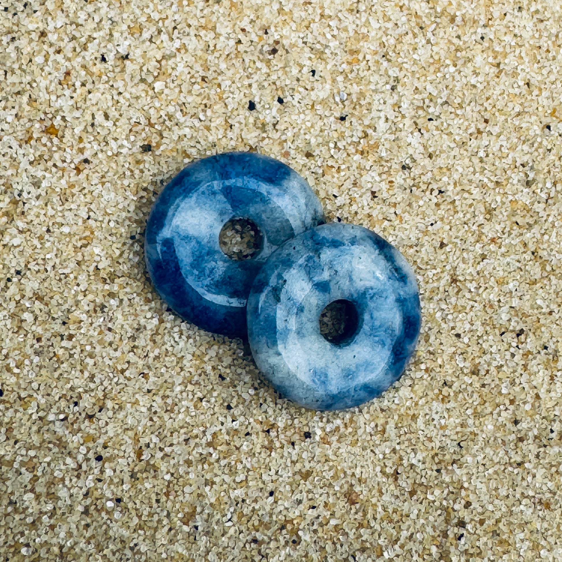 Small 14mm sodalite crystal beads for huggie earrings