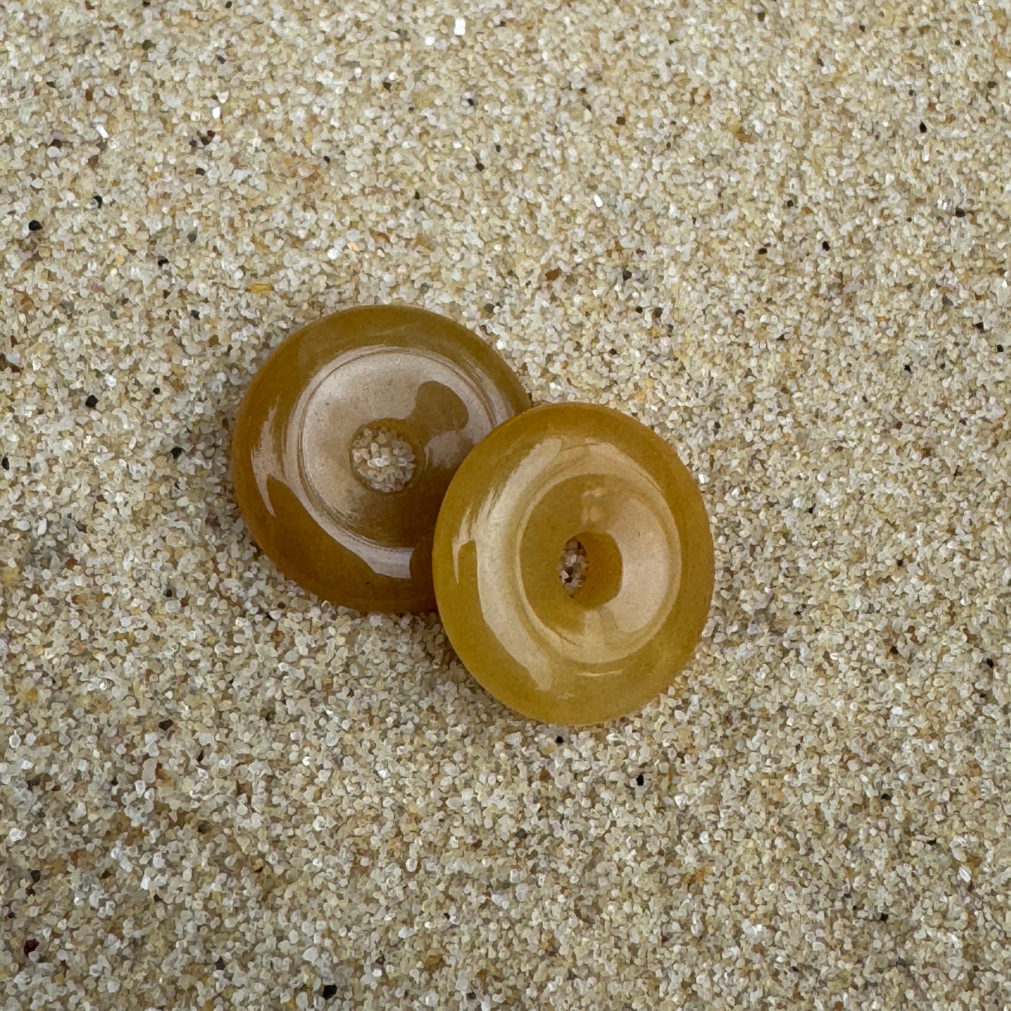 Small 14mm yellow jade crystal beads for huggie earrings