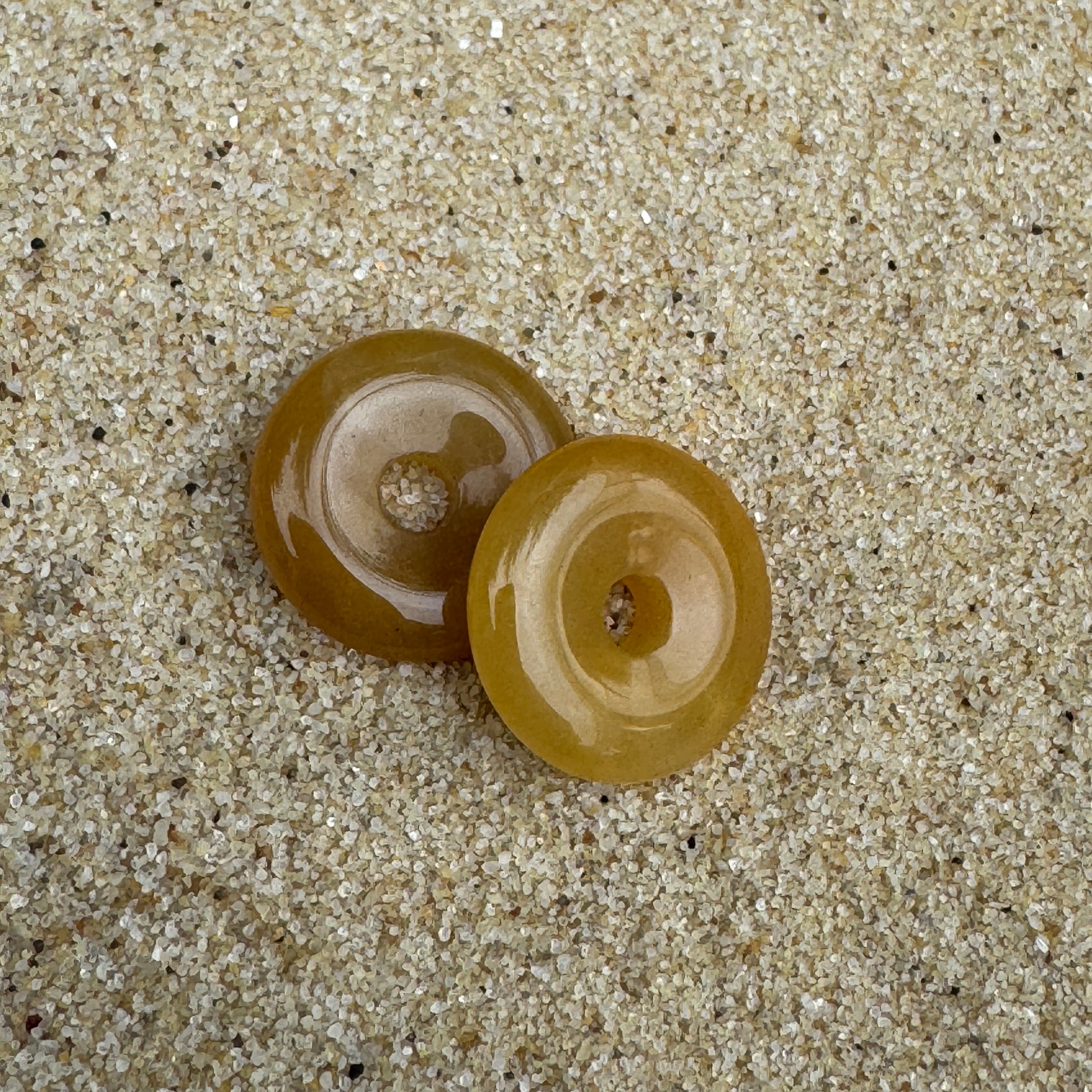 Small 14mm yellow jade crystal beads for huggie earrings